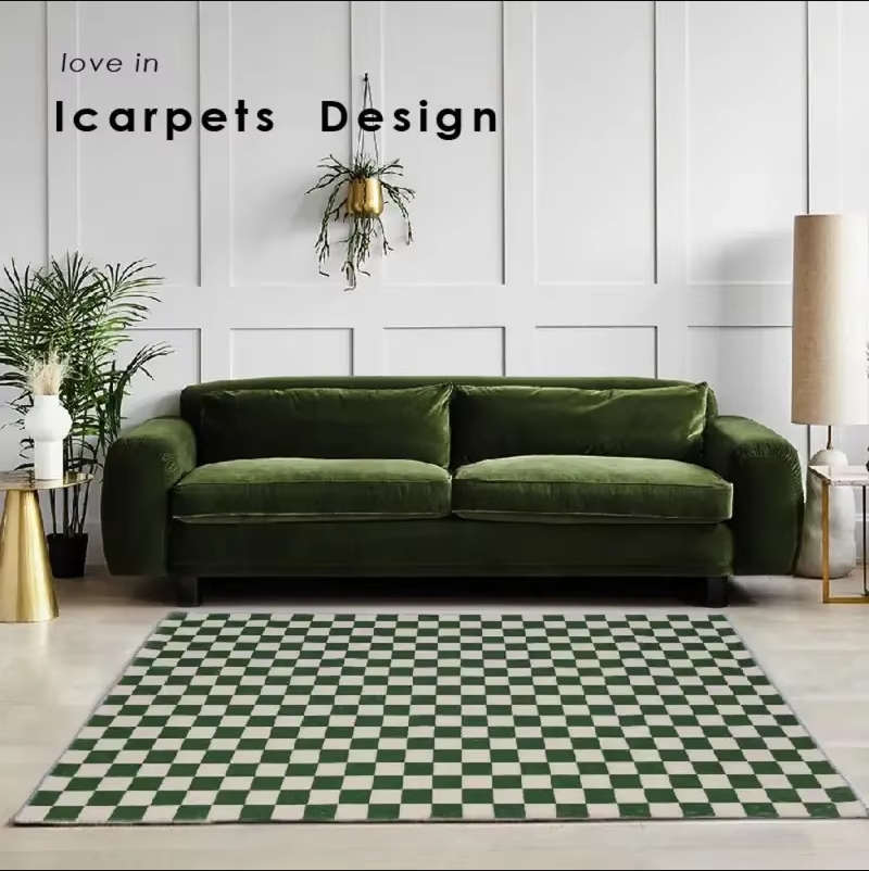 Home Textiles Plaid - VIKAMA damier tapis salon moderne Simple
