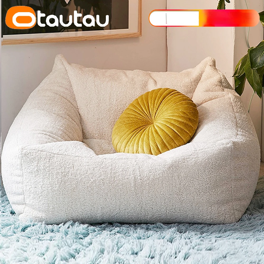 Floor Cushion Pouf - OTAUTAU-Pouf en Faux Cachemire avec Remplissage