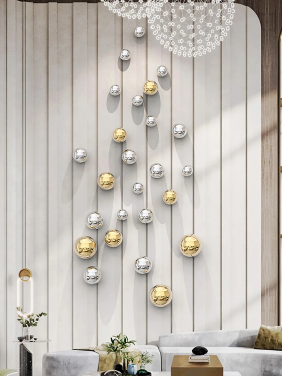 Xt Home Textiles - Boule Décorative en Acier Inoxydable, Sphère