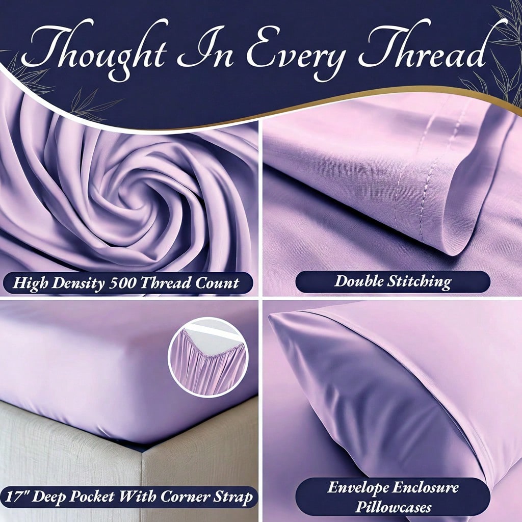 Fitted Sheet Deep - Parure de lit rafraîchissante en bambou,