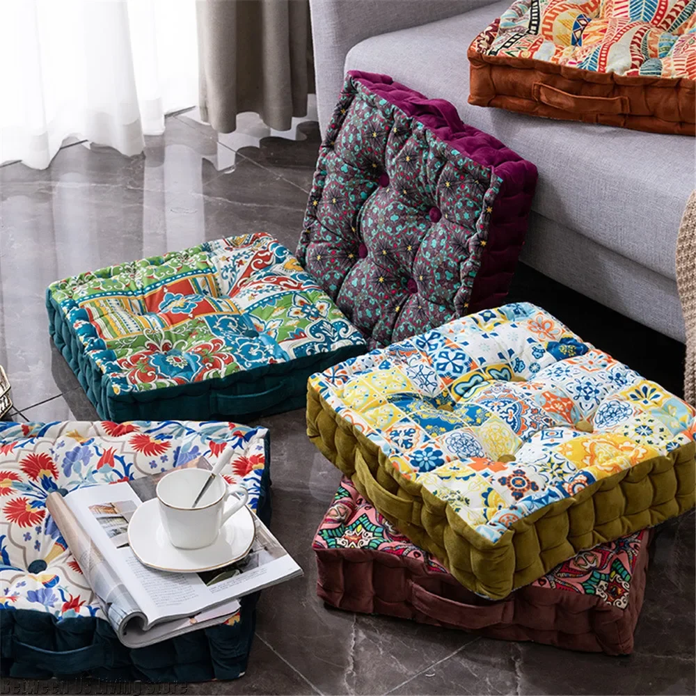 Coussin de siège carré bohème  - Floor Cushion Pouf avis et prix