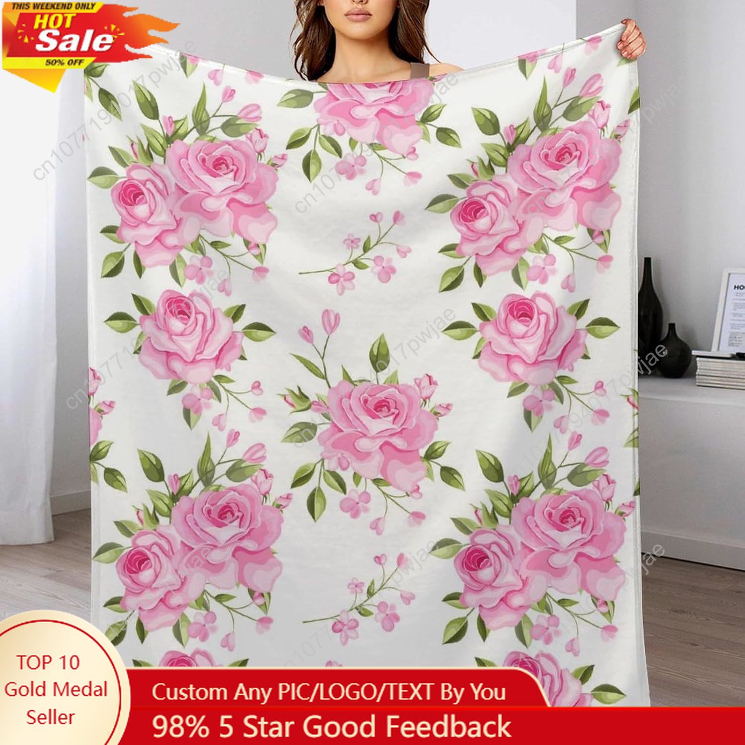Couverture à fleurs roses, déc - Home Textiles Usa avis et prix