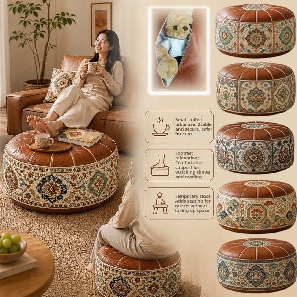 Nouveau pouf ottoman en cuir P - Floor Cushion Pouf avis et prix