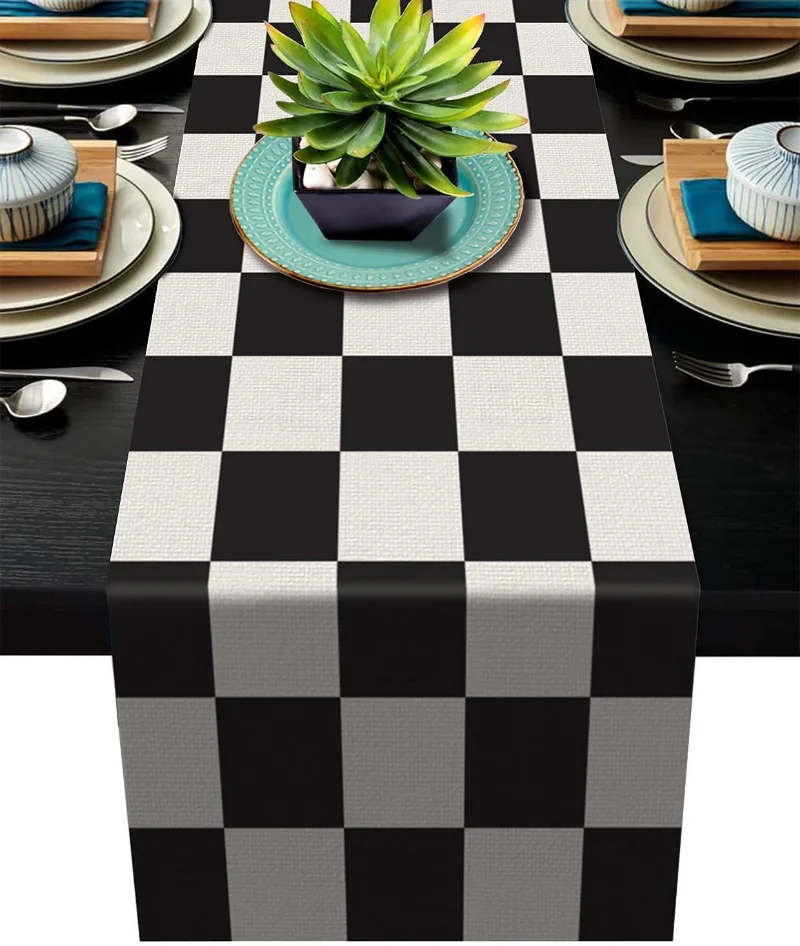 Chemin de table rayé en lin gé - Home Textiles Plaid avis et prix