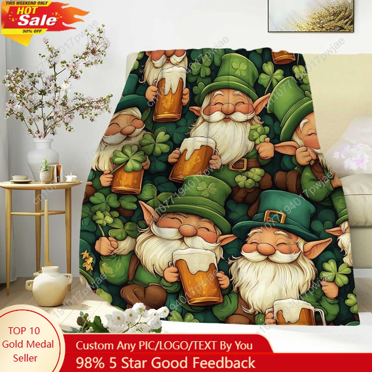 Couverture Gnome de la Saint-P - Home Textiles Usa avis et prix